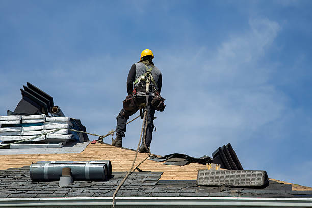 Professional Storm Damage Roof Repair technician working in Baldwin, MI